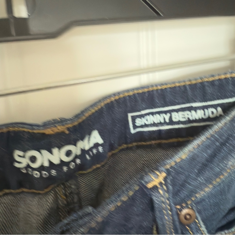 Sonoma Skinny Bermuda Denim Jean Shorts Size 8 NWT Festival - Picture 5 of 7